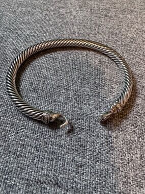 David Yurman Buckle Classic Cable BraceletSterling Silver with Diamonds 5mm
